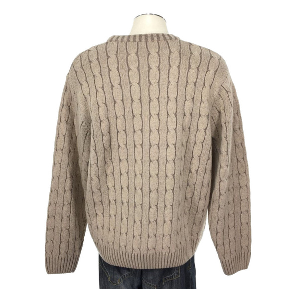 Jos A Bank Lambswool Cableknit Crew Sweater - Picture 3 of 5